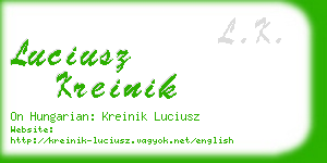 luciusz kreinik business card